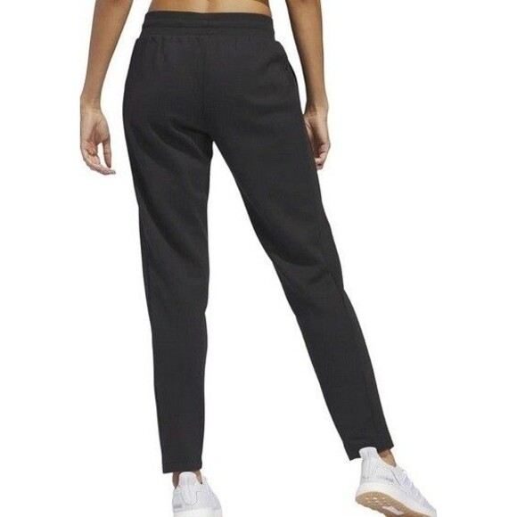 NWT Adidas Women’s Relaxed Fit Tapered Leg Fleece Pant Black - Picture 3 of 3